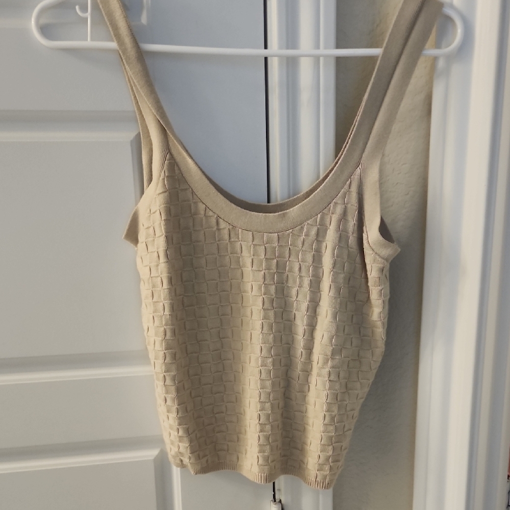 Elegant Beige Sleeveless Top